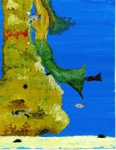 Sirena in Greece - Sjöjungfru utanför Samos, Grekland - Mermaid outside Samos. Greece